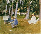 Claude Monet, painting, by the edge of a wood, John Singer Sargent (American, Florence 1856–1925 London), Oil on canvas, American